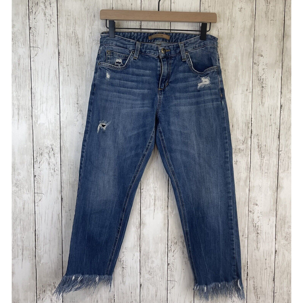 Joe’s Jeans ex-lover boyfriend crop collector’s Sz 27 Distressed boho raw hem‎